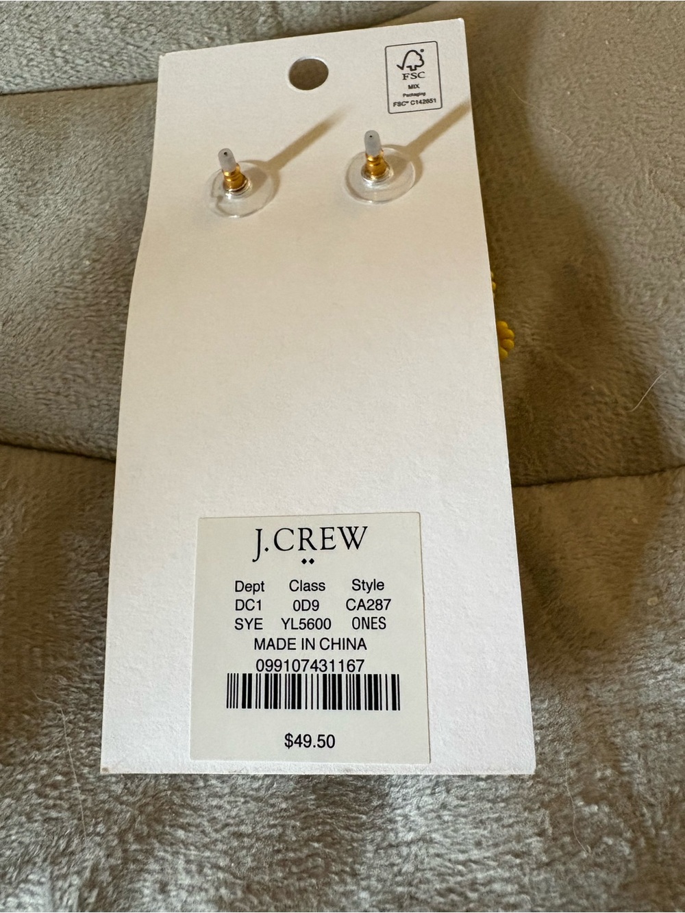 J. Crew Sunburst Yellow Beaded Flower Earrings - Picture 4 of 6
